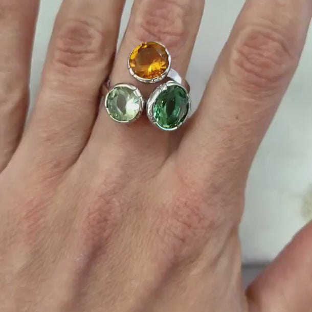 925‰ Silver Ring with VITREA DOP STONES