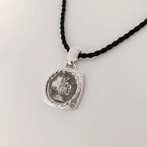 925‰ silver pendant with ROMAN COIN in burnished silver