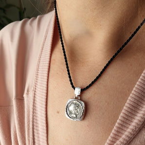 925‰ silver pendant with ROMAN COIN in burnished silver