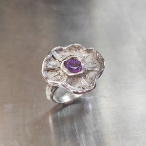 Silver Ring with Amethyst