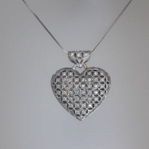 Florentine Style Heart Pendant in Silver 925‰ with zircons