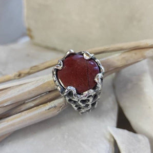 925‰ Silver Ring with Red Jasper