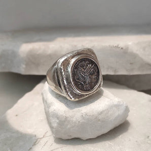 925‰ silver ring with ROMAN COIN