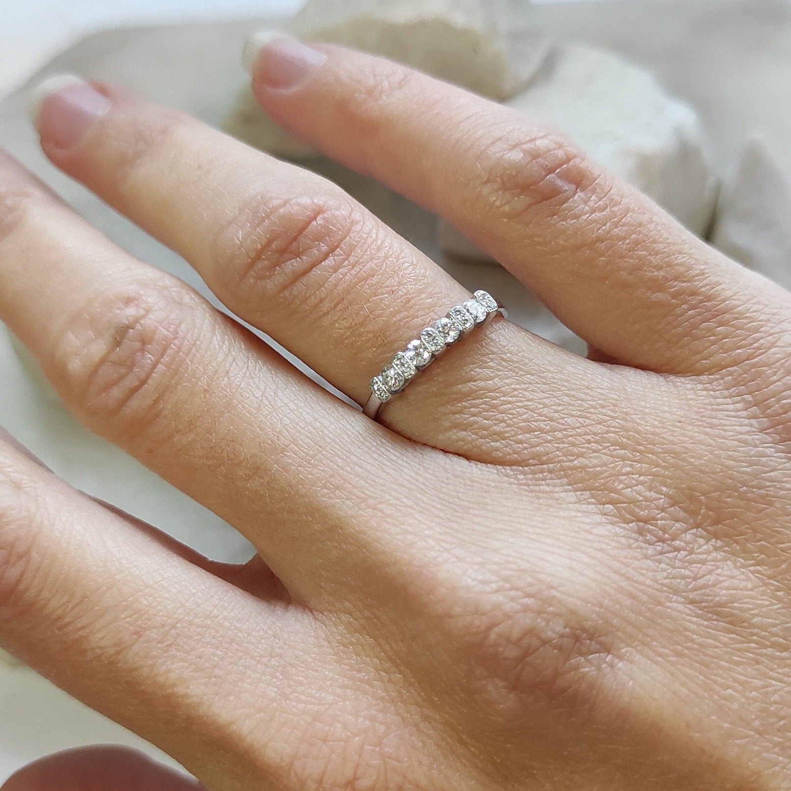 White Gold Ring with Natural Diamonds